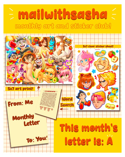 MAILWITHSASHA Monthly Print and Sticker Club!